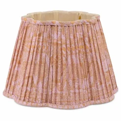 Doing Goods Abat-jour en coton imprimé Diya | Rose Sale