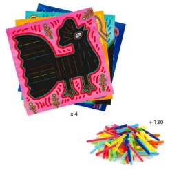 Djeco Activité enfilage Tout doux Multicolore New