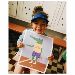 Ma petite vie Affiche Crocodile Tennis | Bleu ciel
