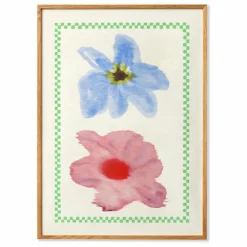 Paper Collective Affiche Flower with Checks 01 par Liat Greenberg