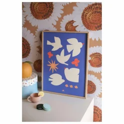 Ma petite vie Affiche Les Oiseaux Bleu foncé Discount