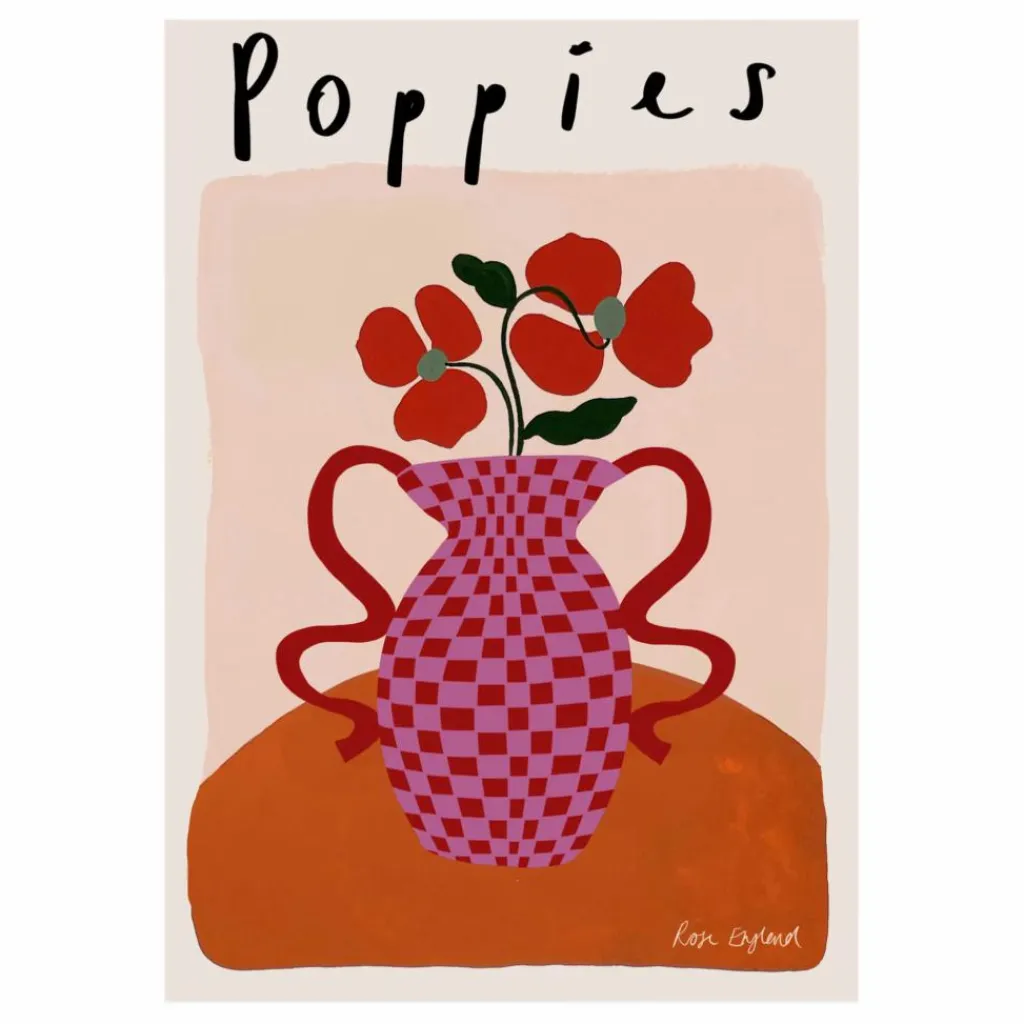 Rose England Déco Murale, Papier Peint|Affiche Poppies |