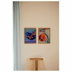 Paper Collective Affiche Shrimp and Stripes par Misfitting Things | Bleu Clearance