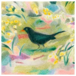 Paper Collective Déco Murale, Papier Peint|Affiche Un Merle par Line Hachem