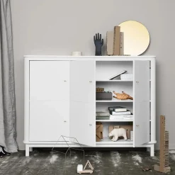 Oliver Furniture Armoire multi-rangement 3 portes en bouleau | Blanc Hot