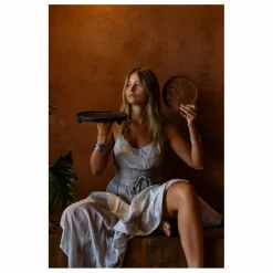 Woodmata Assiette avec piétement en terracotta |