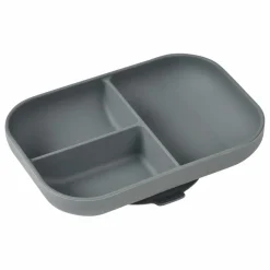 New Béaba Assiette compartimentée en silicone | Gris anthracite