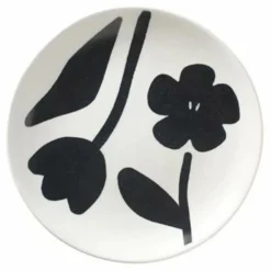 Sale Broste Copenhagen Assiette en grès Flora | Noir