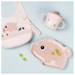 Done by deer Premiers Repas|Puériculture|Assiette en silicone avec ventouse Pigee |