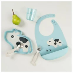 Done by deer Assiette en silicone avec ventouse Dotti | Bleu ciel Online