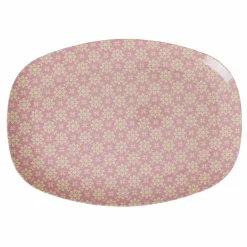 New Rice Assiette rectangulaire Graphic flower en melanine Multicolore