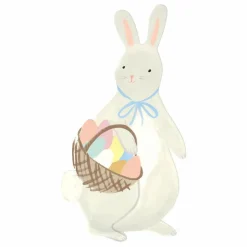 Clearance Meri Meri Assiettes en carton Lapin avec son panier d'œufs de Pâques - Set de 8 Multicolore