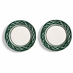 Hot &Klevering Assiettes en porcelaine Festivo - Set de 2 | Vert