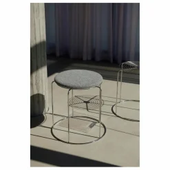 Sale & Tradition Assise pour tabouret Wire VP11, Verner Panton | Gris chiné