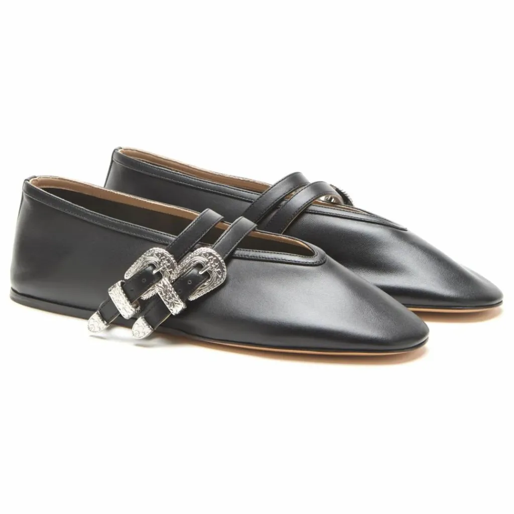 Le Monde Beryl Ballerines Claudia Cuir | Noir Hot