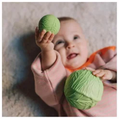 Oli & Carol Hochets Et Anneaux De Dentition|Jouets D'Éveil|Balles sensorielles Salade de légumes - Lot de 3