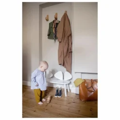 Nofred Banc en chêne Souris | Blanc