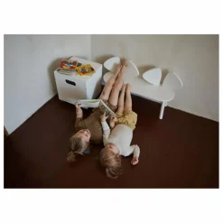 Nofred Banc en chêne Souris | Blanc