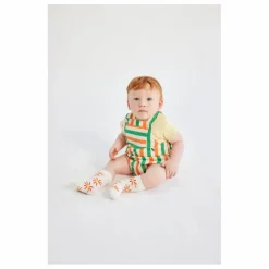 Discount Bobo Choses Barboteuse à Bretelles Rayée | Ecru