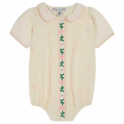 Hot Emile et Ida Barboteuse Brodée | Crème