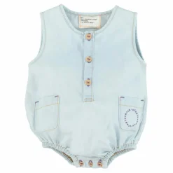 Clearance Piupiuchick Barboteuse Chambray | Bleu Clair