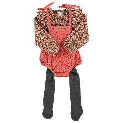 Piupiuchick Barboteuse Col Claudine Fleurie | Noir Hot