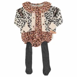 Piupiuchick Barboteuse Col Claudine Fleurie | Noir Hot