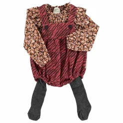 Piupiuchick Barboteuse Col Claudine Fleurie | Noir Hot