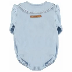 Piupiuchick Barboteuse en Jean Col Claudine | Bleu Clair Best
