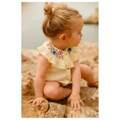 Louise Misha Barboteuse Jade Gaze de Coton Bio | Crème Clearance