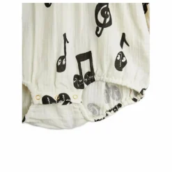 Mini Rodini Barboteuse Notes Coton Bio | Blanc Best