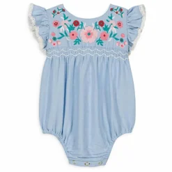 Louise Misha Barboteuse Nusha Coton Bio | Bleu ciel Discount