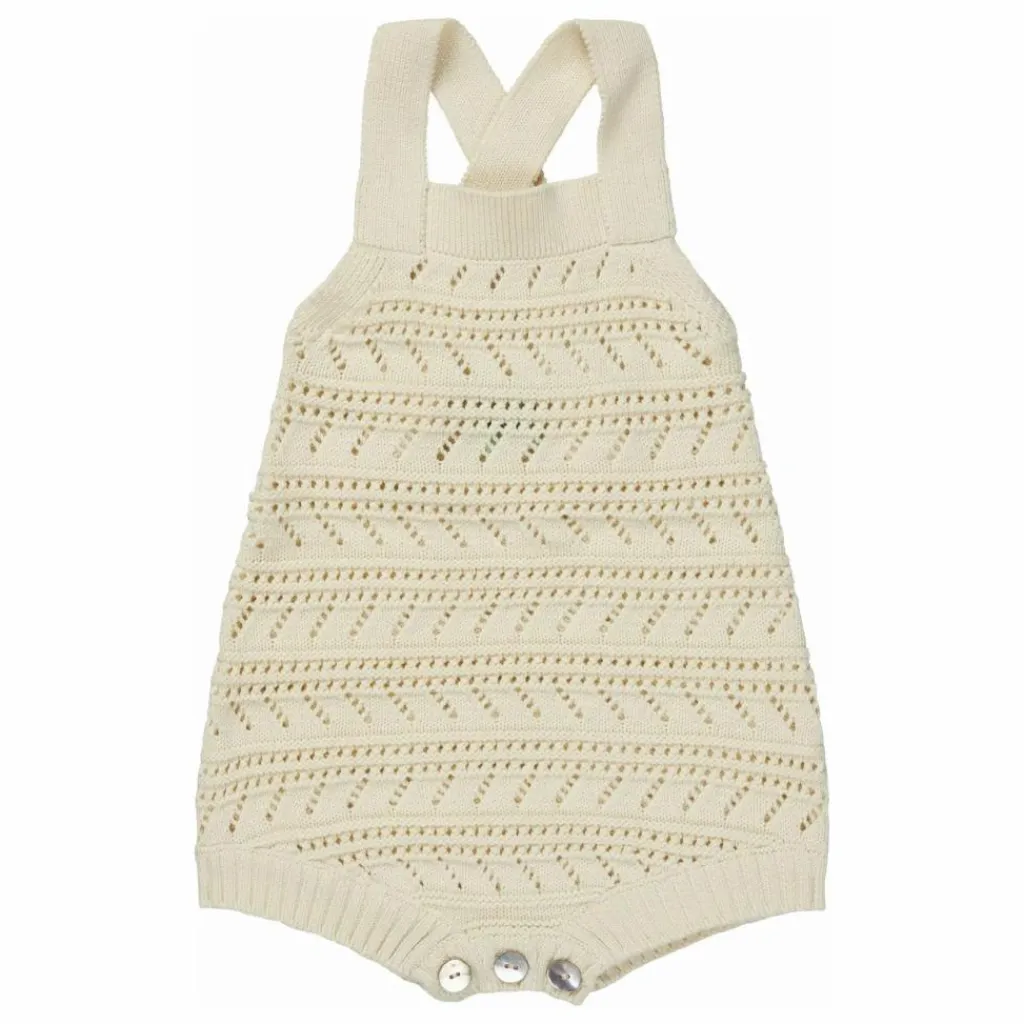 FUB Barboteuse Pointelle Maille Fine Coton Bio | Ecru Hot
