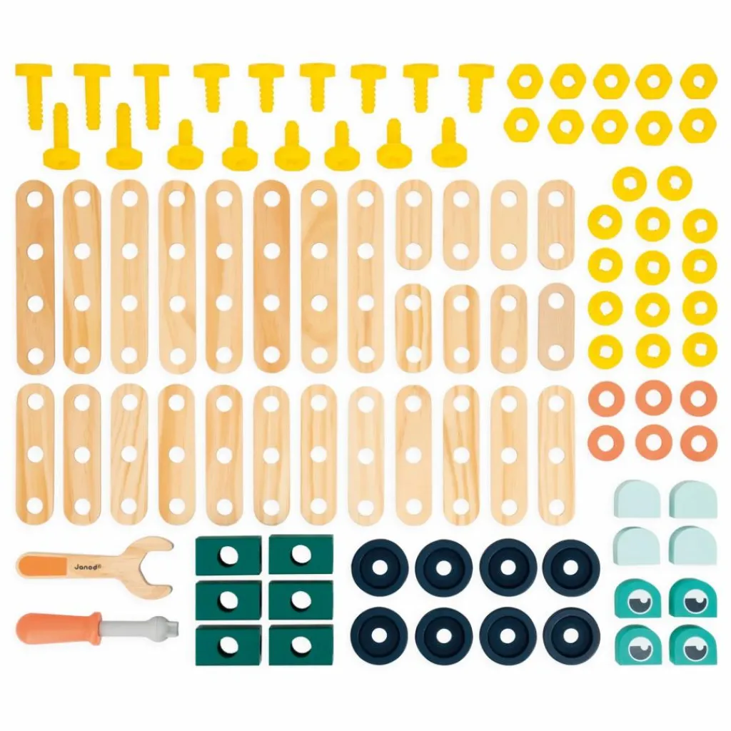 Janod Jeux Éducatifs|Baril Brico'Kids - 100 pièces