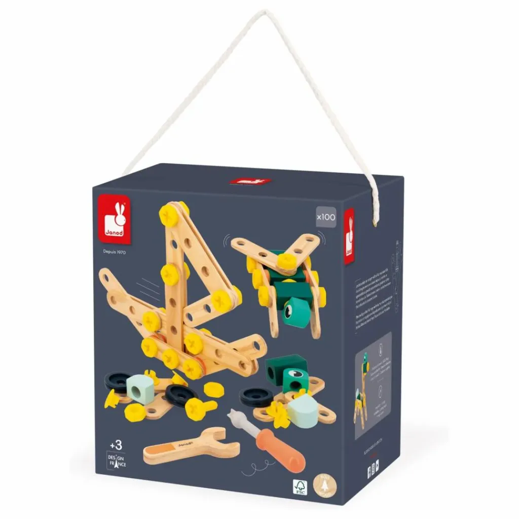 Janod Jeux Éducatifs|Baril Brico'Kids - 100 pièces