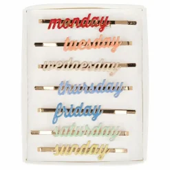 Meri Meri Barrettes jours de la semaine - Set de 7 Multicolore