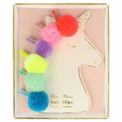 Meri Meri Barrettes Pompons - Set de 6 Multicolore Outlet