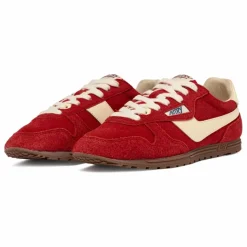 Autry Basket Windspin Low Bicolore Suède et Cuir | Rouge Outlet