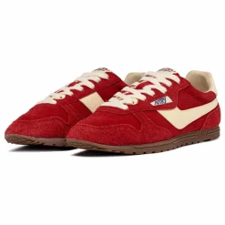 Autry Basket Windspin Low Bicolore Suède et Cuir | Rouge Outlet
