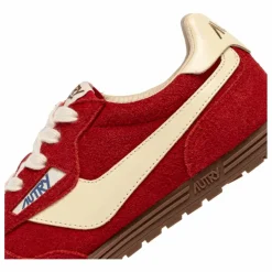 Autry Basket Windspin Low Bicolore Suède et Cuir | Rouge Outlet