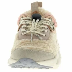 Flower Mountain Baskets Doi Lacets Cuir Eco et Teddy | Ecru New