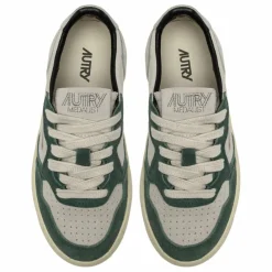 Autry Baskets Kids Medalist Low Bicolores Suède | Vert foncé Sale
