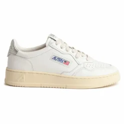 Autry Baskets Medalist Low Cuir | Argenté Hot