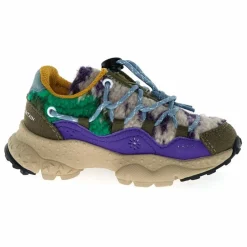 Flower Mountain Baskets Raikiri Lacets Cuir Eco et Tissus | Violet Outlet