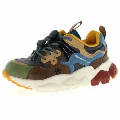 Enfant Flower Mountain Baskets Yamano 3 Lacets Cuir Eco et Nylon Ripstop |