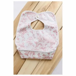 Clearance Tartine et Chocolat Bavoir enduit Toile de Jouy | Rose pêche
