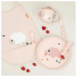 Best Done by deer Bavoir Tiny Farm | Rose pâle