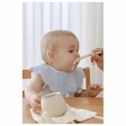 Soft Spot Bavoirs pétale Periwinkle en coton bio - Set de 3 | Bleu