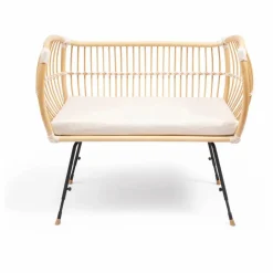 Bermbach Handcrafted Berceau cododo Martha en rotin - Liens coton Naturel Hot