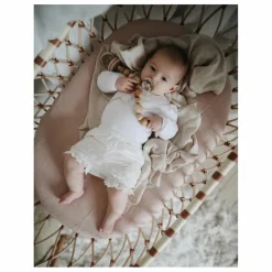 Bermbach Handcrafted Berceau Emil en rotin - Liens cuir Naturel Discount